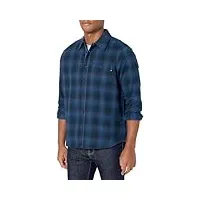 ag adriano goldschmied chemise aiden t-shirt, motif écossais dégradé bleu marine multicolore, xl homme