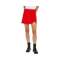 tommy jeans jupe femme logo taping mini skirt mini-jupe, rouge (deep crimson), xs