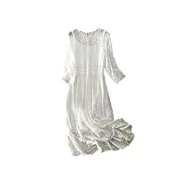 jyhbhmzg robe de plage d'été pour femme - Élégance blanche - en soie véritable, blanc., xs