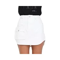 a|x armani exchange mini jupe en jean love pocket pour femme, denim blanc, 34