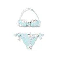 emporio armani band & bow brief floral print bikini set, imprimé hibiscus/menthe, s femme