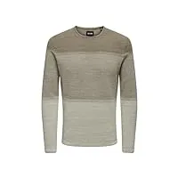 only & sons pull en maille pull-overs regular fit col ras du cou chinchilla l chinchilla 1 l
