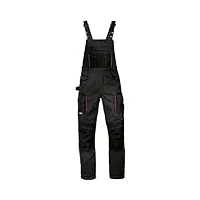 uvex tune-up pantalon de travail long pour homme - salopette longue avec poches aux genoux, noir/rouge actif, 52