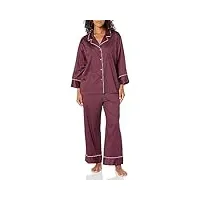 natori pyjama manches longues pour femme longueur entrejambe : 66 cm, chocolat, large