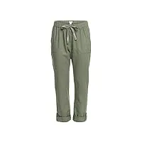 roxy on the seashore - pantalon cargo en lin pour femme vert