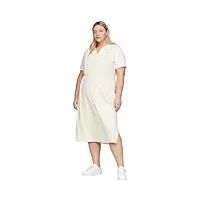 tommy hilfiger robe polo femme midi dress manches courtes, blanc (calico), 50