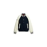 superdry college varsity bomber jacket veste, bleu marine (eclipse navy), xl homme