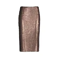 gerry weber jupe crayon pour femme avec paillettes unies, longueur mollet, sable/argenté, 38