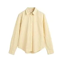 gant poplin striped shirt chemise À rayures en popeline reg, dusty yellow, 38 femme