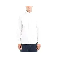replay chemise en jean à manches longues en coton, blanc (white 001), s homme