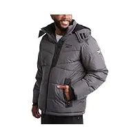 reebok manteau d'hiver pour homme - parka épaisse bubble puffer - veste de ski pour homme (m-xxl), charbon, large