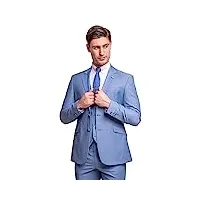 costume formel océan bleu en laine mélangée coupe slim pour hommes ensemble de 3 pièces premium sur mesure pour mariage poitrine 56 taille 40
