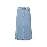 selected femme slfkrista-gerda hw l blu dnm max sk noos jupe en jean, light blue denim, 36