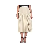 bcbgmaxazria jupe plissée en similicuir avec fermeture éclair dans le dos pour femme, sandshell, 42