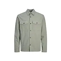 jack & jones jprccroy spring solid surchemise l/s sn chemise, lily pad/coupe : confortable, m homme