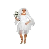 fiestas guirca déguisement de mariée pour homme - costume drôle de mariée pour homme incl. robe de mariée et voile - enterrement de vie de garçon déguisement homme taille s 46-48