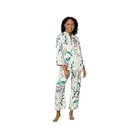 natori sarasa pyjama en satin motif flocons d'avoine taille m (38-40), flocon d'avoine multicolore, 10-12