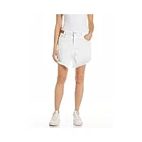replay jupe en jean pour femme en denim confort, blanc (optical white 001), 23w