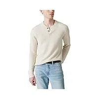 lucky brand pull henley doux pour homme, paille chiné, taille xl