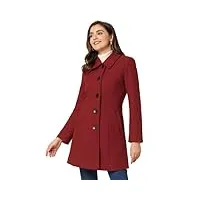 allegra k manteau d'hiver pour femmes col en fausse fourrure manteau long chaud rouge foncé m