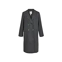 object objblaza l/s coat noos manteau long, gris foncé mélangé, 38 femme