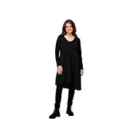 ulla popken robe évasée avec partie tissée asymétrique, noir, 48-50 femme