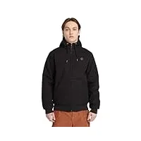 timberland insulated canvas hooded bomber life black tricot, homme
