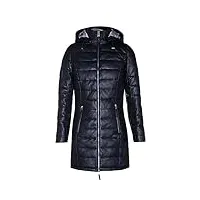 infinity leather femmes cuir noir manteau matelassé avec capuche trench parka xl
