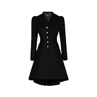 scarlet darkness femmes gothique long manteaux hauts low design automne hiver vintage festive smoking veste, noir avec ceinture, s