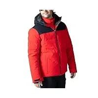 rossignol - veste de ski siz pour homme - imperméable et respirante, veste d'hiver chaude pour l'extérieur, poches skipass, fermeture Éclair complète, capuche amovible, rouge, xl