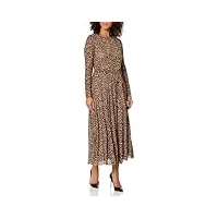 anne klein robe midi grande taille en maille nouée à la taille pour femme, lt.mink heather, taille m