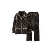 rwraps pyjama matelassé pour homme casual pyjama d'hiver en coton épais pyjama d'hiver pour homme (couleur : d, taille : code l) (code dl)