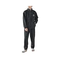 roltin home service set pyjama homme corail polaire automne et hiver cardigan pyjama Épaissi avec polaire (couleur : d, taille : code 3xl) (code d 3xl)