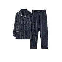 roltin youth cotton home service pyjama pour homme épaissi trois couches en coton matelassé taille plus peut être porté à l'extérieur (color : d, size : l) (dl)