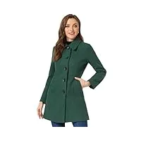 allegra k manteau d'hiver pour femmes col en fausse fourrure manteau long chaud vert foncé l