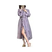 sunmme automne et hiver facecloth pyjama femme longue section coral velvet retro pyjama home wear
