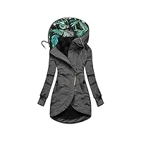 veste demi-saison pour femme - veste mi-saison - veste légère - manteau court - blouson - cardigan solide à manches longues - pour la randonnée et le vélo, gris foncé, xl