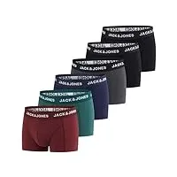 jack & jones lot de 6 boxers basiques pour homme - en coton - noir - rouge - vert - bleu - gris - s m l xl xxl 3xl, paquet de 2, m