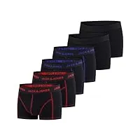 jack & jones lot de 6 boxers basiques pour homme - en coton - noir - rouge - vert - bleu - gris - s m l xl xxl 3xl, paquet de 7, l