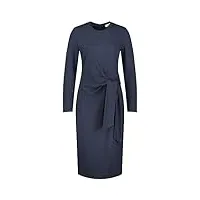 gerry weber robe à manches longues pour femme - effet enveloppant - couleur unie, bleu ciel foncé, 50
