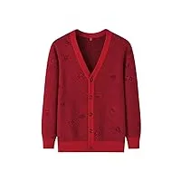 hangerfeng laine cachemire pull femmes Épaissir tricot cardigan couple tenue 1668, rouge 2, small-medium
