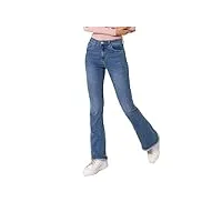 nina carter jean bootcut pour femme style rétro taille moyenne stretch jeans jeans usé pantalon évasé, bleu (p218-5), l mince