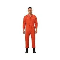 iefiel salopette homme uniforme de travail mécanicien combinaison à manches longues fermeture éclair homme vêtements de travail mécanique jardinage orange 4xl
