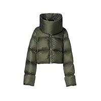 vestes d'hiver à manches longues et poches pour femme - manteaux courts baggy en duvet - manteau chaud rembourré décontracté - manteau de rue chaud rembourré, vert, s