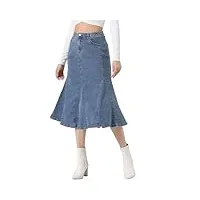 allegra k jupe en jean décontractée pour jupes mi-longues évasées taille haute pour femmes bleu ciel xl