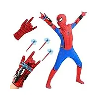 déguisement spider enfants avec gant de lanceur, lanceur de héros, deguisement halloween enfant costume de cosplay, jouets de poignet gant de cosplay, deguisement enfant pour halloween carnaval
