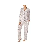 kate spade new york ensemble pyjama à manches longues en tricot avec col cranté et confettis étoiles sm, confettis étoiles, small