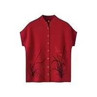 hangerfeng pull en laine et cachemire pour femme cardigan en tricot 1676, rouge, xxl/3xl