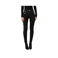 nina carter p217 jean skinny pour femme, taille haute, aspect usé, stretch, noir (p218-8), xl