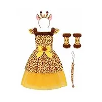 relibeauty déguisement girafe pour filles costume robe animaux pour enfant carnaval e,130